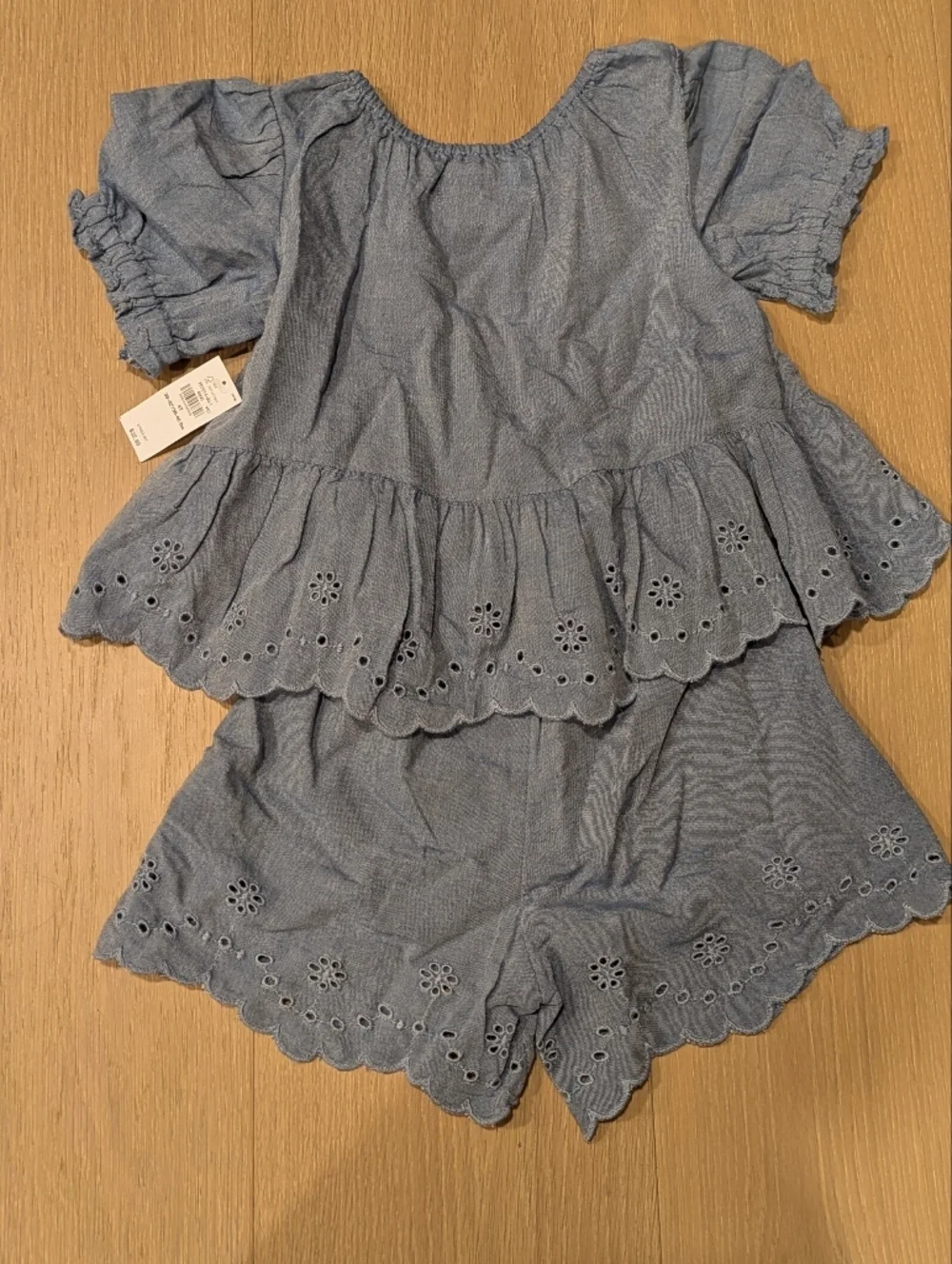 Old Navy Light Chambray Eyelet Two-Piece Set - Blue